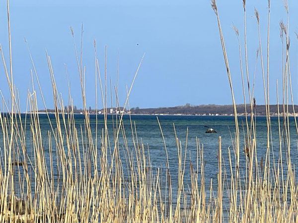Blick vom Strand über die Bucht