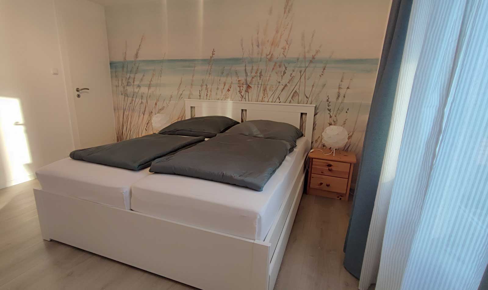 Schlafzimmer mit Fototapete